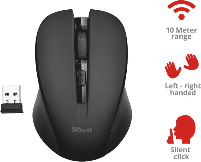 TRUST Souris sans fil Mydo Silent Noir (21869)