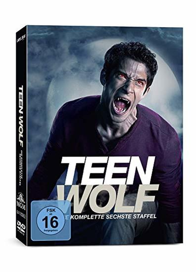 Teen Wolf DVD-Box. Ein Mann mit Fangzähnen ist abgebildet. Titel und Staffel sind sichtbar.