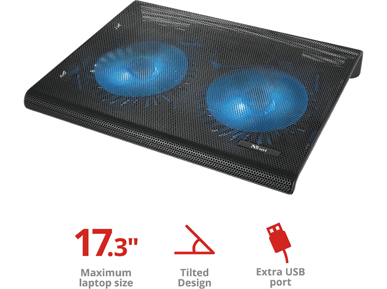 TRUST Azul koelstandaard met 2 ventilators (20104)