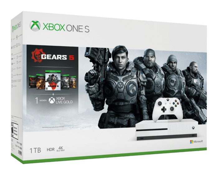 Consola - Xbox One S 1 TB, Blanca + Gears 5