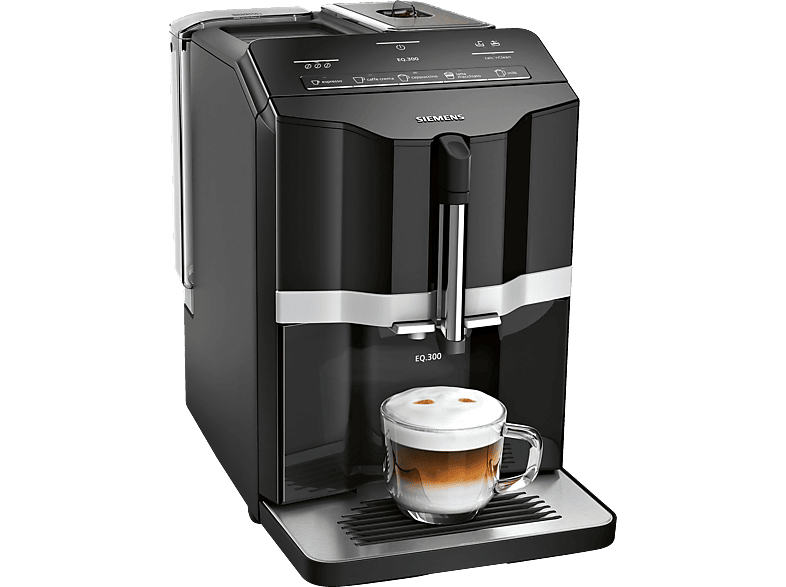 MediaMarkt Schwarz | Kaffeevollautomat SIEMENS TI35109DE Keramik-Scheibenmahlwerk EQ.300 Kaffeevollautomat
