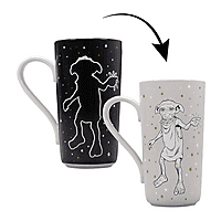 HALF MOON BAY Harry Potter Latte Macchiato Becher Dobby Thermoeffekt Becher, Weiß/Schwarz