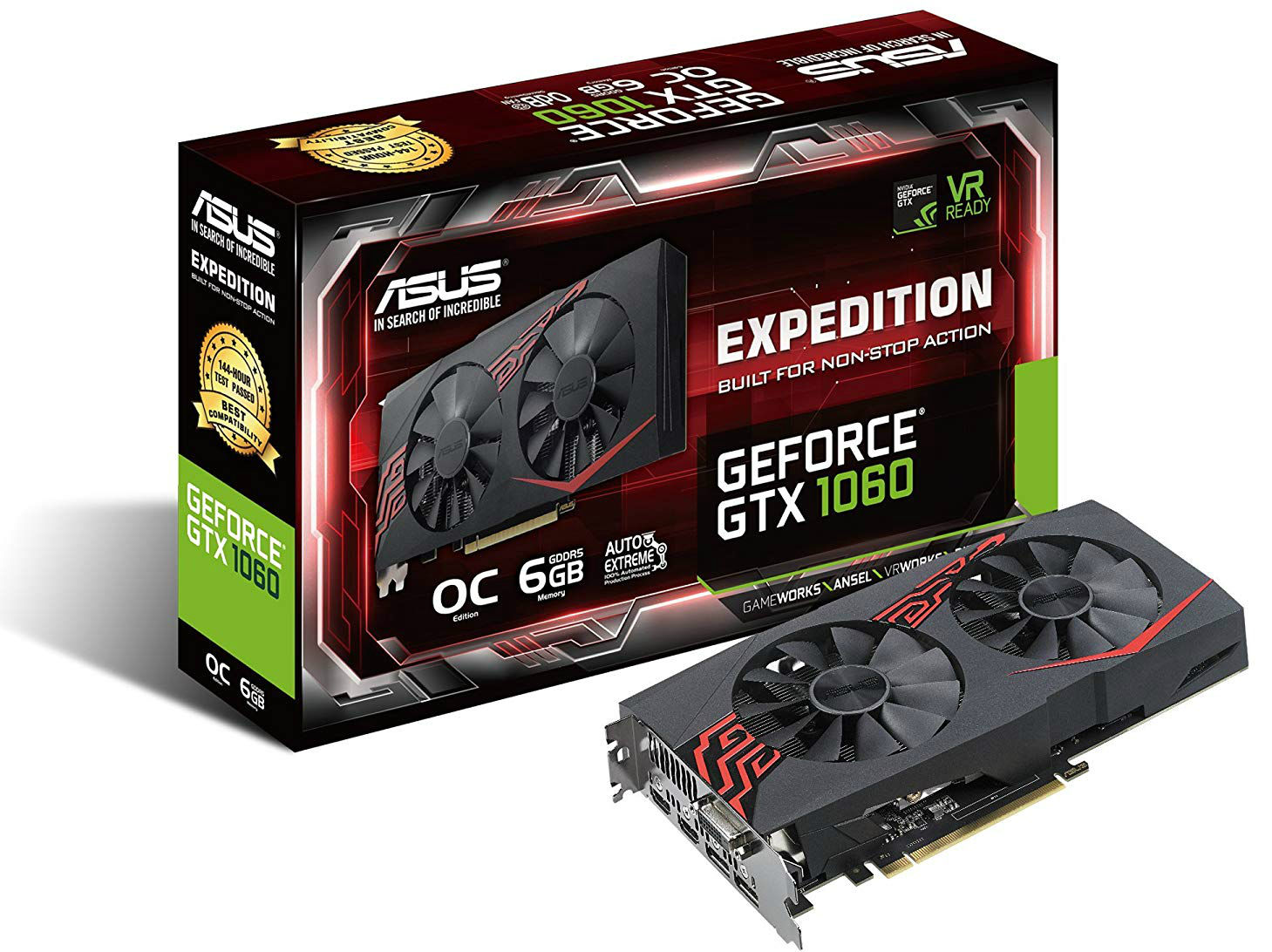 Tarjeta gráfica ASUS EX-GTX1060-O6G, GB, 1569 MHz, GDDR5, 192