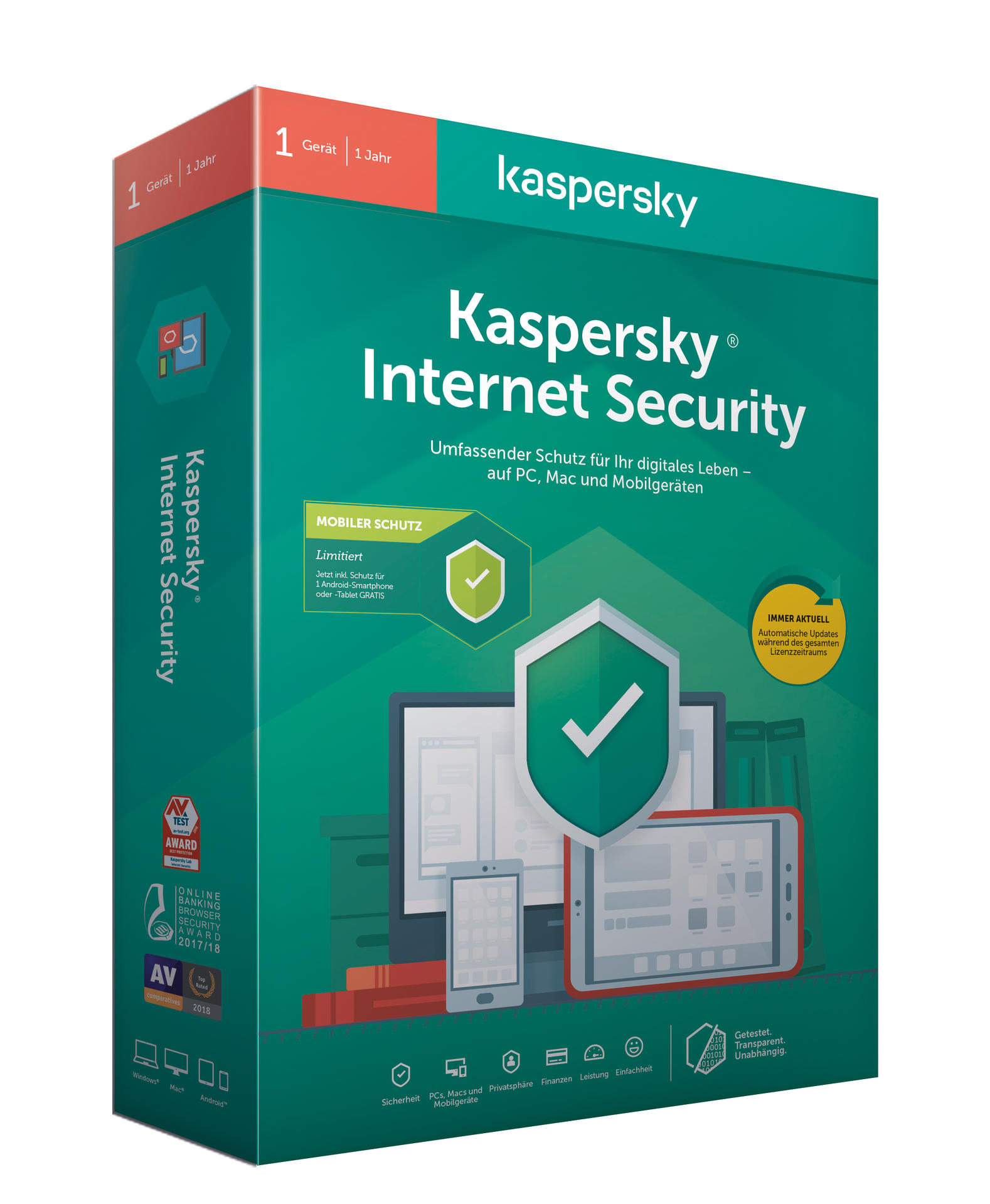 Kaspersky Internet Security + Android Security (Code in a Box) - [PC]