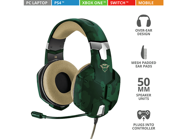 TRUST Gamingheadset GXT 322C Green Camouflage (20865)