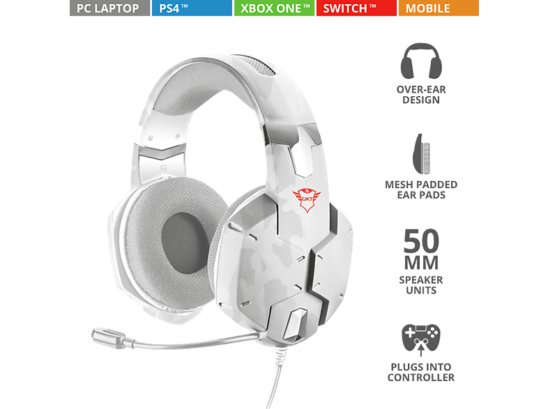 TRUST Gamingheadset GXT 322W White Camouflage (20864)