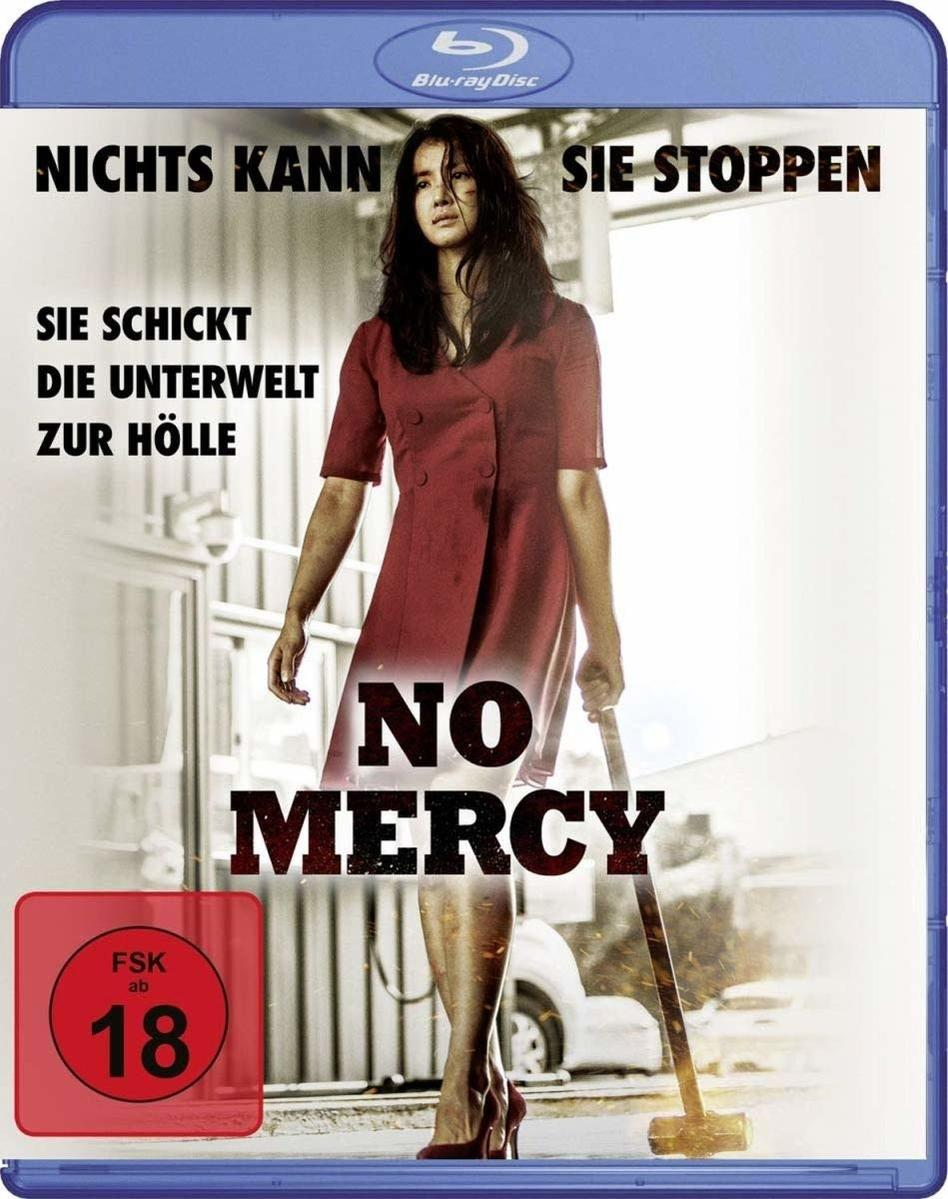 Filmplakat: Frau mit Hammer, Titel "NO MERCY".