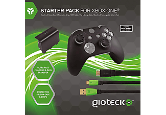 Pack para Xbox One - Gioteck Starter Pack, Bateria, Cable P&C, Grips, HDMI, Funda