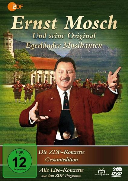 DVD-Cover. Mann mit roter Jacke, Hände gehoben. Text: Ernst Mosch Und Seine Original.