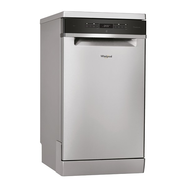 Lavavajillas - Whirlpool WSFO 3O23 PF X, 45cm, 10 cubiertos, 7 programas, 3ª bandeja, Inox