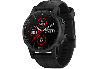 GARMIN fenix 5S Plus - Smartwatch (145-217 mm, Silicone, Nero/Nero)