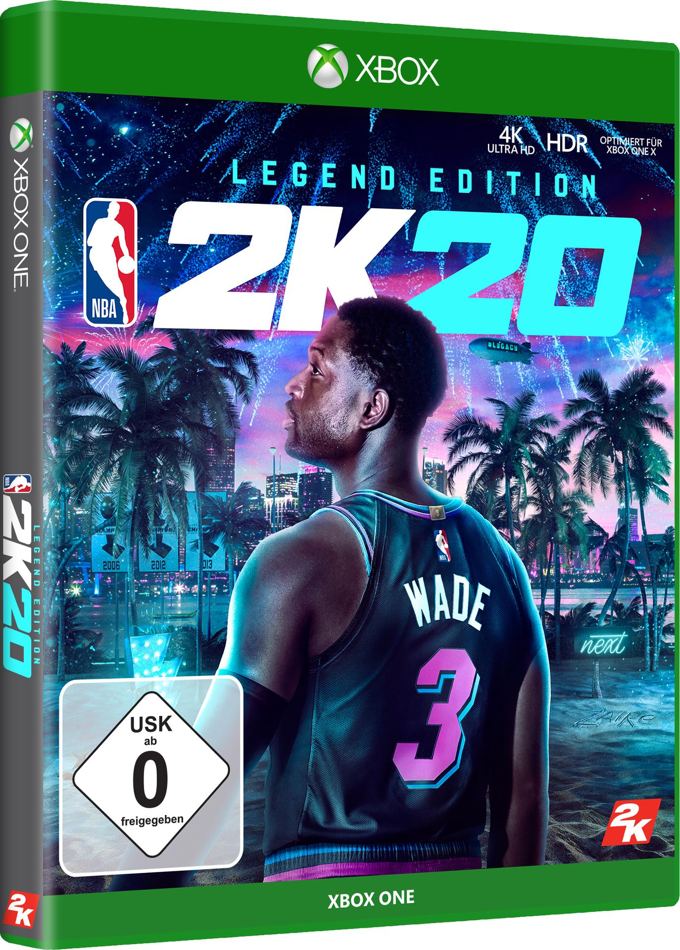 Videospiel-Cover: Ein Basketballspieler in einem Trikot. Titel: NBA 2K20.