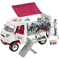 SCHLEICH HC Mobile Tierärztin m.Hannoveraner Fohl Spielfigur, Mehrfarbig