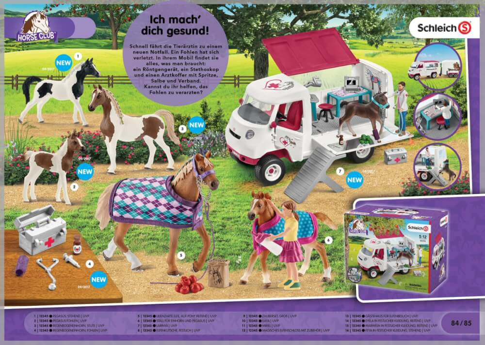 SCHLEICH HC Mobile Tierärztin m.Hannoveraner Fohl Spielfigur Mehrfarbig