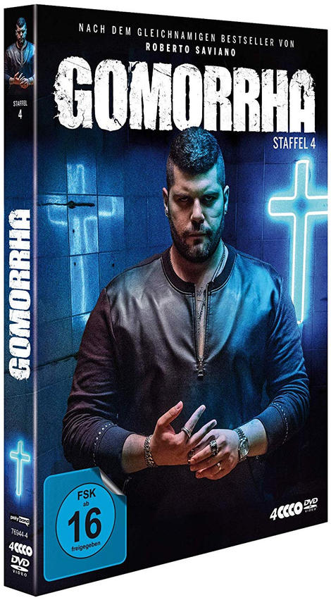 DVD-Cover mit einem Mann vorne und dem Titel Gomorrha, mit deutschem Text.