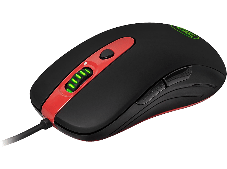 REDRAGON 70241 Gerderus Gamer Egér, Fekete/Piros