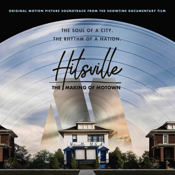 Pochette de l'album Hitsville: The Making of Motown. Montre une maison et un disque.