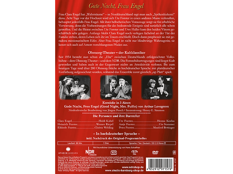 Thumbnail - Ohnsorg - Theater Klassiker: Gute Nacht, Frau Engel DVD