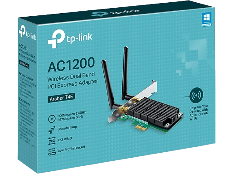 TP-LINK WLAN Adapter AC1200 DualBand Desktop, 2.4GHz/5GHz WLAN, PCIe x1 (Archer T4E) — Foto 2 von 2