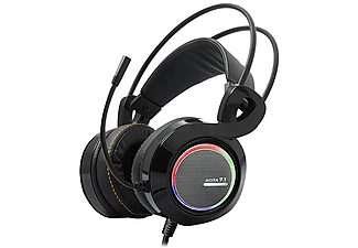 RAMPAGE RM-23 Agita USB 7.1 RGB Ledli Titreşimli Kulak Üstü Kulaklık Siyah