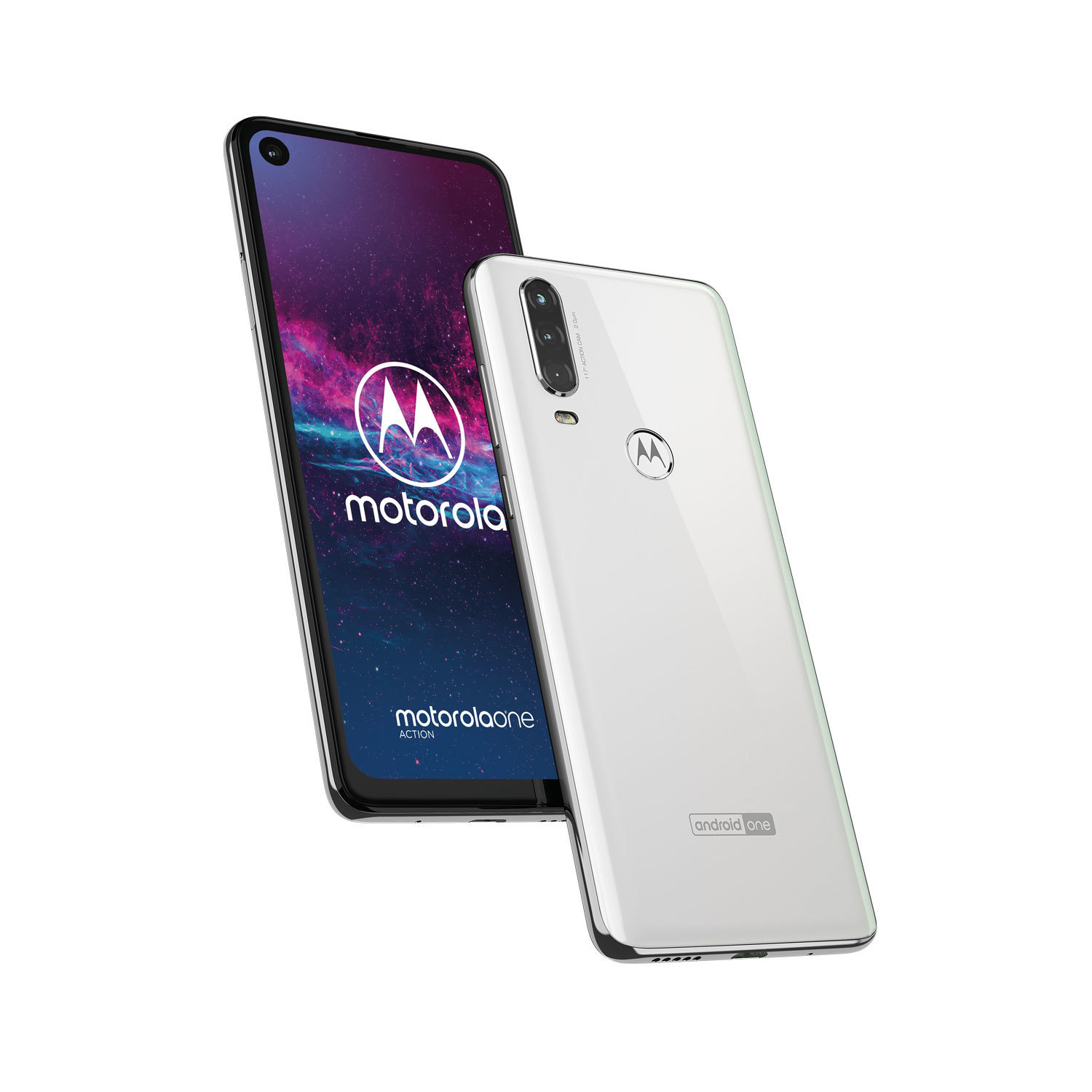MOTOROLA One Action 128 GB Weiss Dual SIM