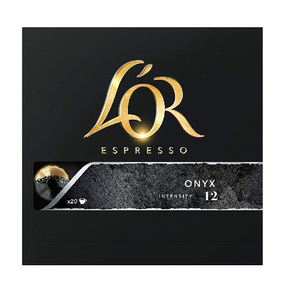 Cápsulas de café - L'OR Espresso Onyx 20, 20 cápsulas, Compatibles con Nespresso