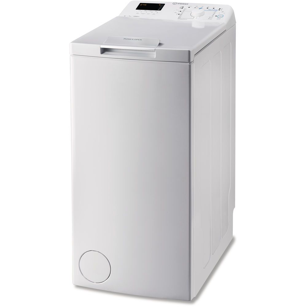 REACONDICIONADO Seminuevo(*) Lavadora carga superior - Indesit BTW D71253 (EU), 7 kg, 1200 rpm, Turn&Wash, Clase A+++, Blanco