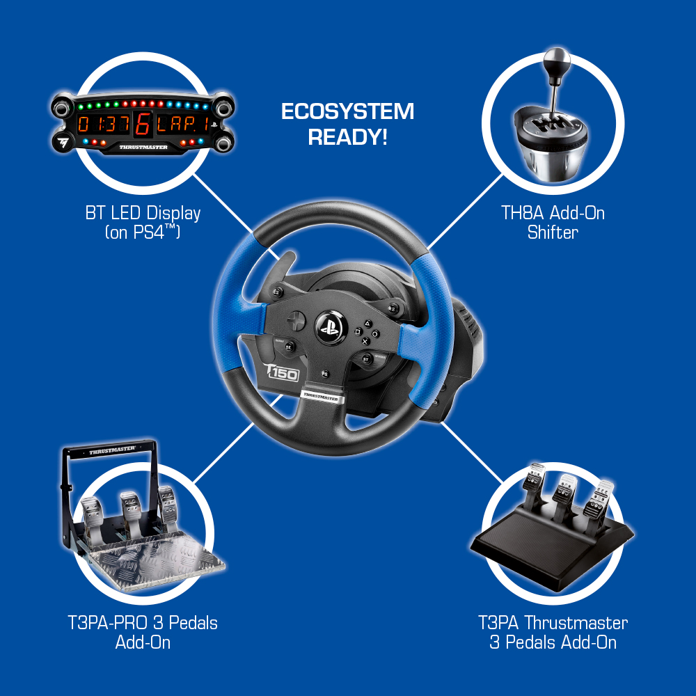 THRUSTMASTER T150 RS (inkl. 2-Pedalset, PS4 / PC) Kompatibel mit PS5-Spielen Lenkrad