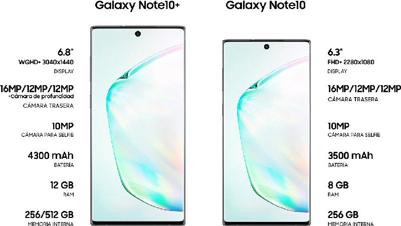 Móvil - Samsung Galaxy Note 10 +, Gris, 256 GB, 12 GB RAM, 6.8" WQHD+, Exynos 9825, 4300 mAh, Android