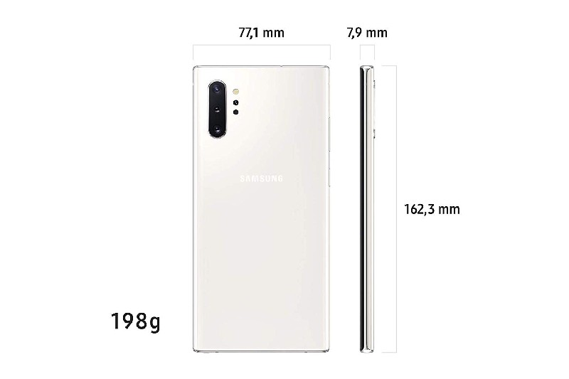 Móvil - Samsung Galaxy Note 10 +, Blanco, 512 GB, 12 GB RAM, 6.8" WQHD+, Exynos 9825, 4300 mAh, Android