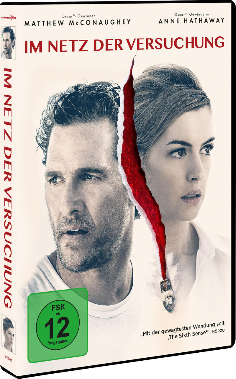 DVD-Cover des Films 'Im Netz der Versuchung', mit Matthew McConaughey und Anne Hathaway.
