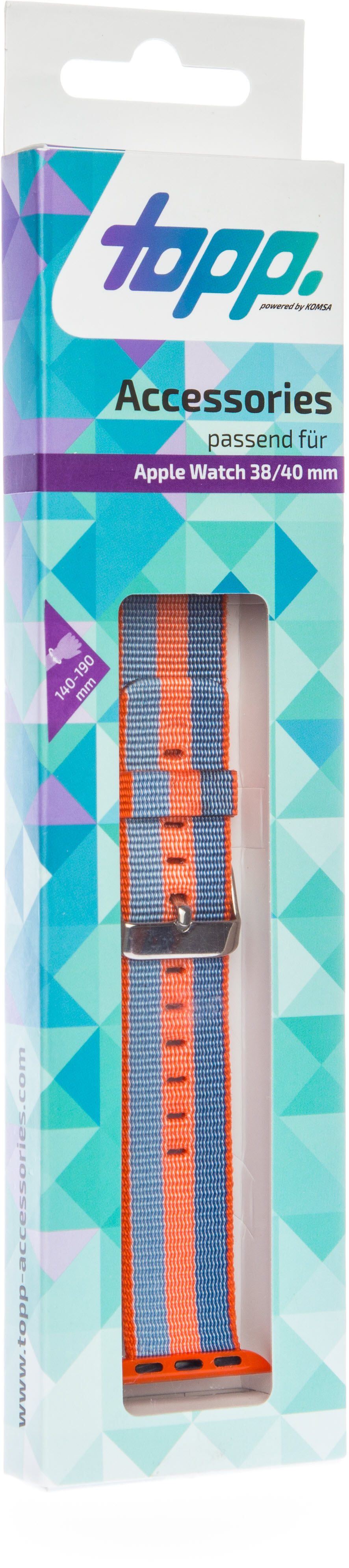 TOPP 40-37-1841, Ersatz-und Wechelarmband, Orange/Blau
