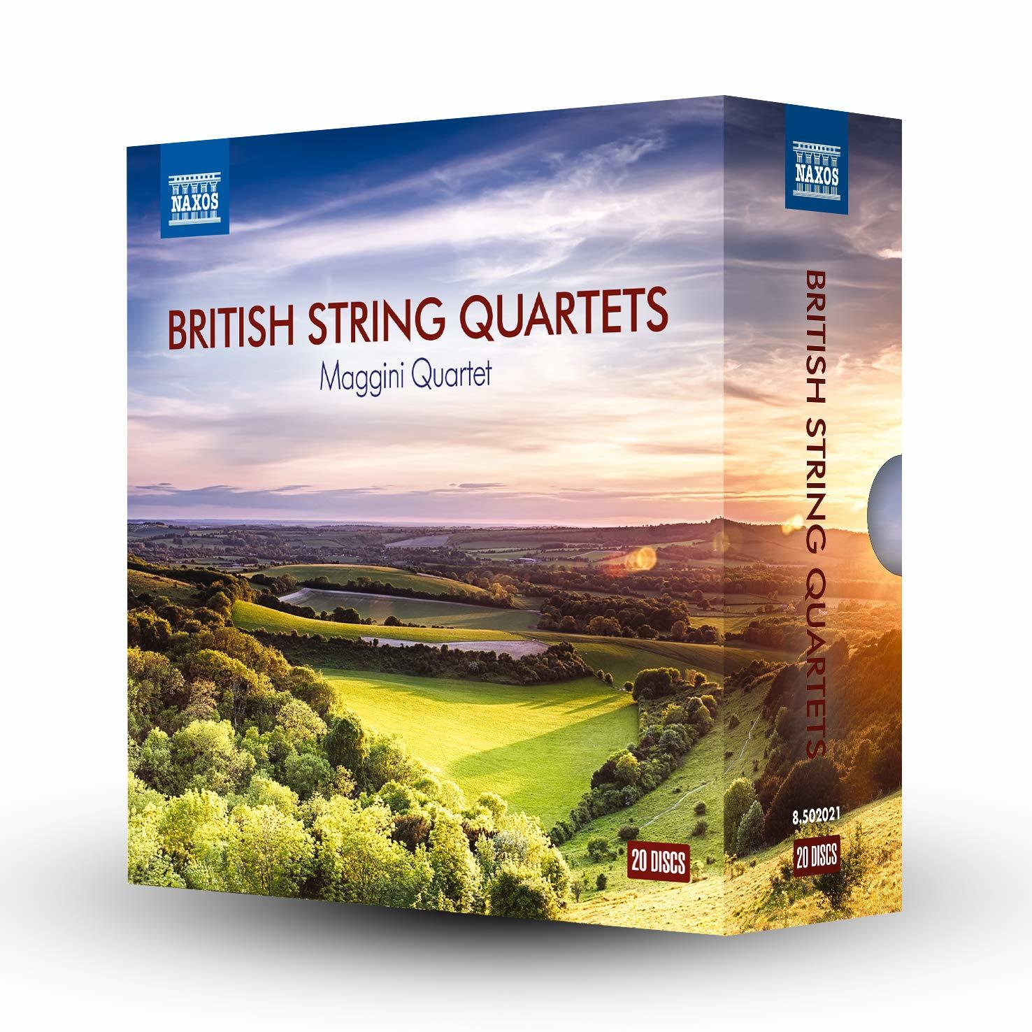 CD-Box-Set mit Landschaftsfoto. Text: British String Quartets.