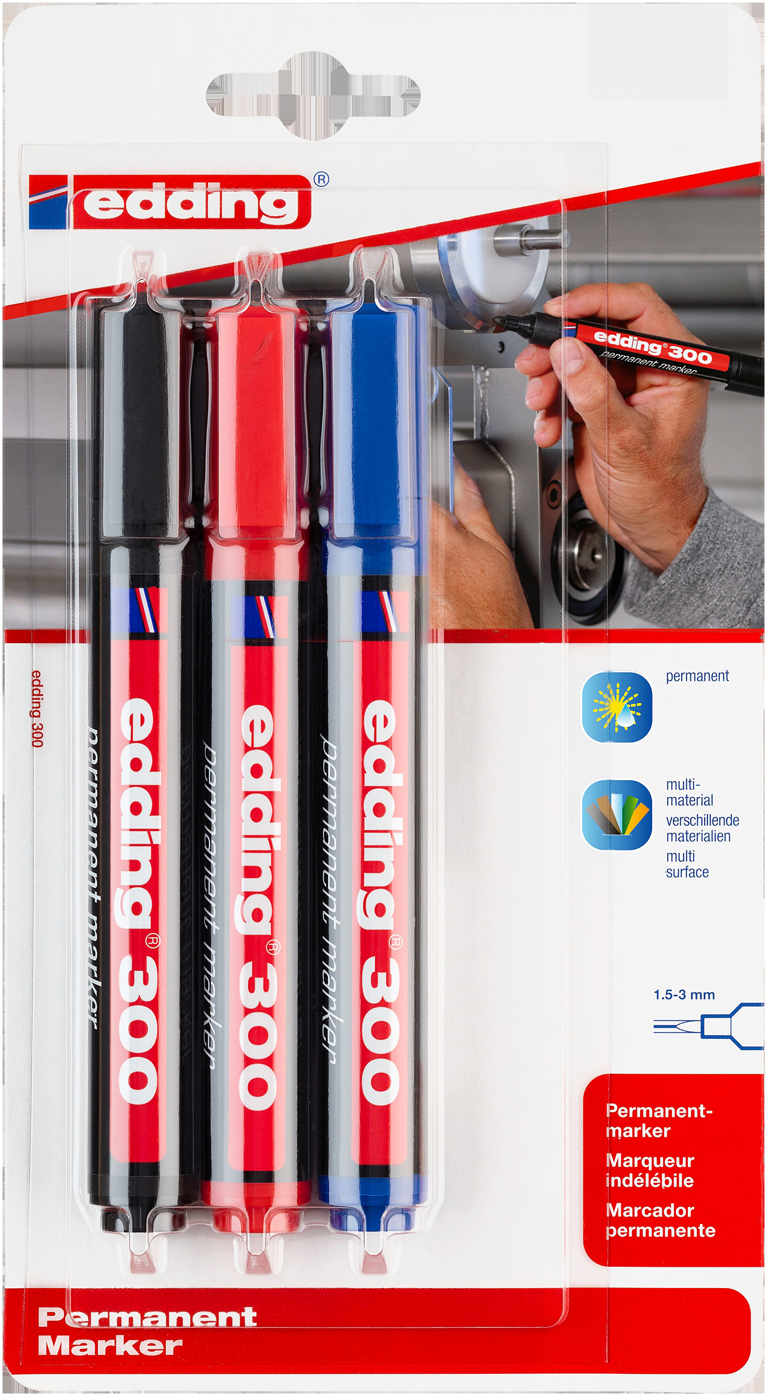 EDDING 4-300-3-1999 Permanentmarker Schwarz