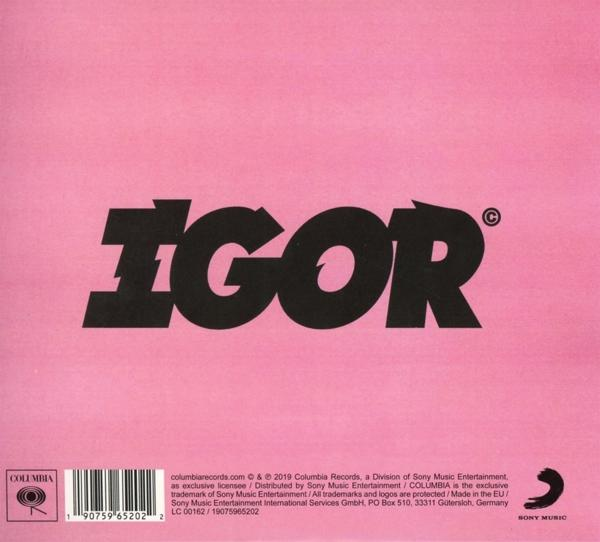 Rosa Albumcover mit dem Titel 'IGOR' in schwarzer Schrift. Künstler- und Labelinfo unten.