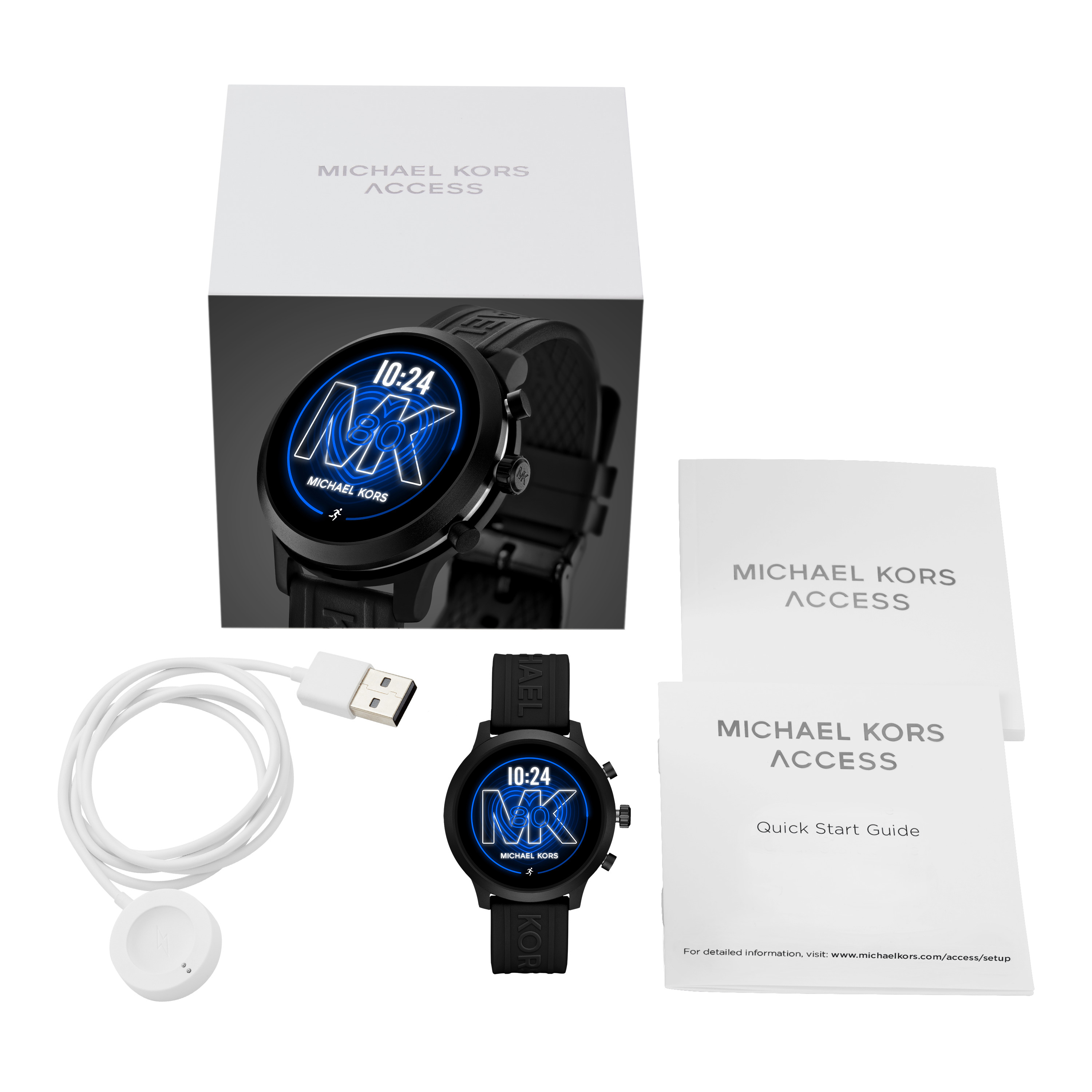 MICHAEL KORS MKT5072 MKGO Smartwatch Aluminium Silikon, 190 mm, Schwarz/Silber