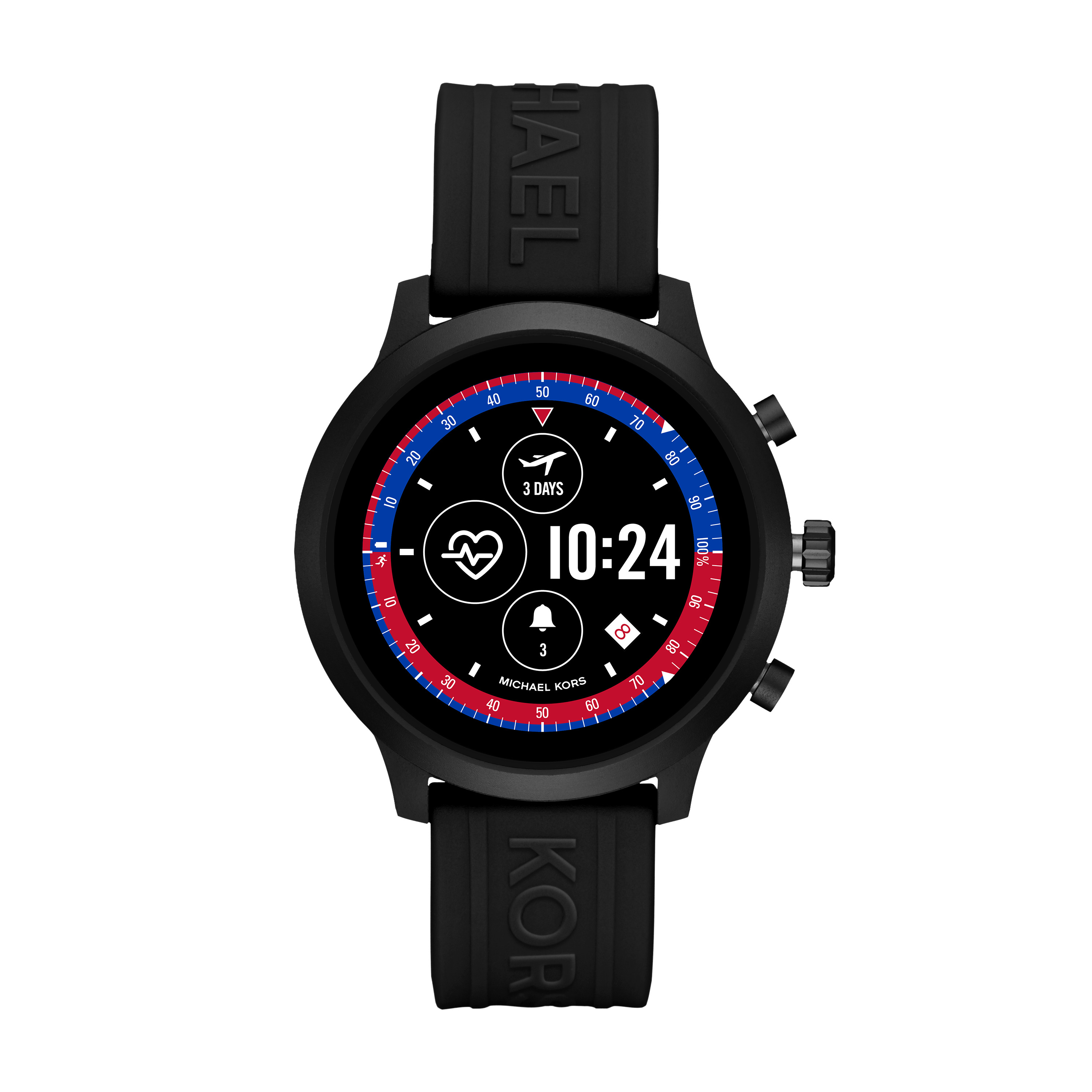 MICHAEL KORS MKT5072 MKGO Smartwatch Aluminium Silikon, 190 mm, Schwarz/Silber