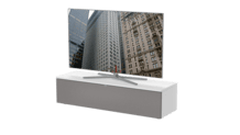 TV-Rack LU-130-SNG-GRF+LU-SB1 Sound-Paket Weiss
