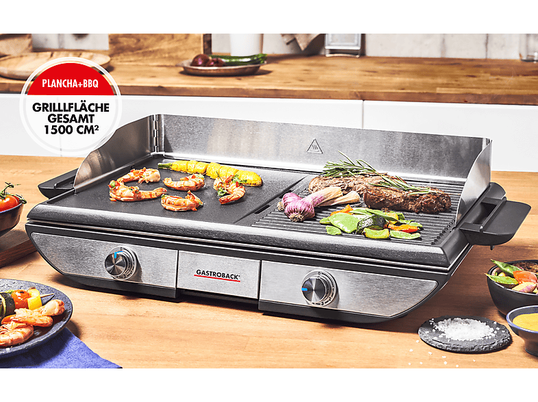 Gastroback 42523 Advanced Pro BBQ Tischgrill, Silber (2300 Watt) — Foto 4 von 5