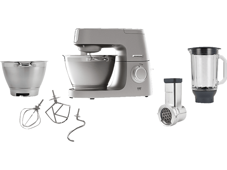 Kenwood KVC 5391 S Chef Elite kitchen machine incl. 6 accessories gray / stainless steel (mixing bowl capacity: 4.6 liters, 1200 watts)