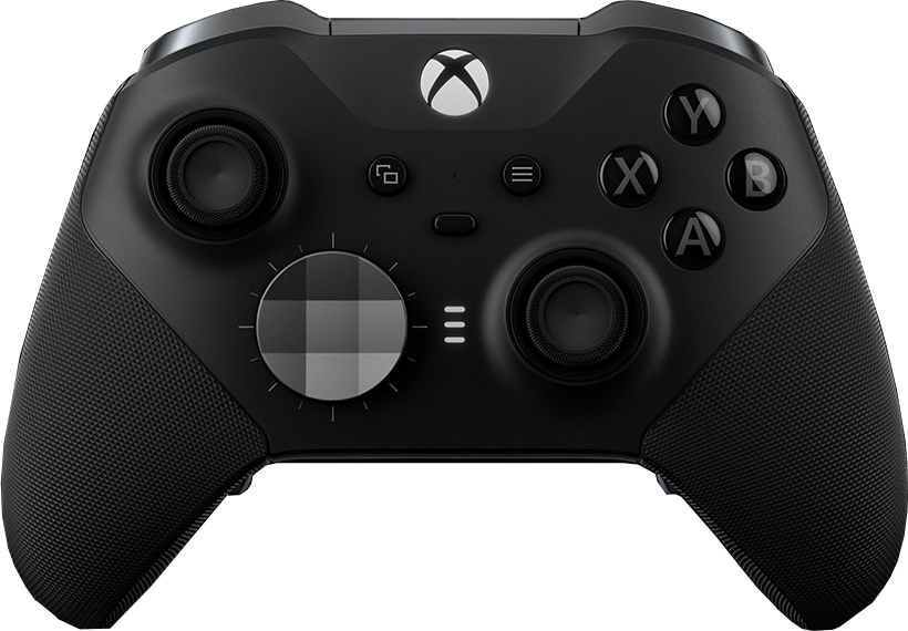 Manette Xbox Elite Series 2 noire, avec boutons, joysticks et une poignée texturée.