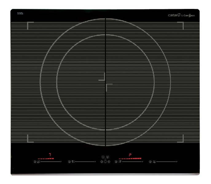 Encimera - Cata Giga 600 BK, Inducción, 2 zonas, Temporizador, Booster, Bloqueo seguridad, Negro