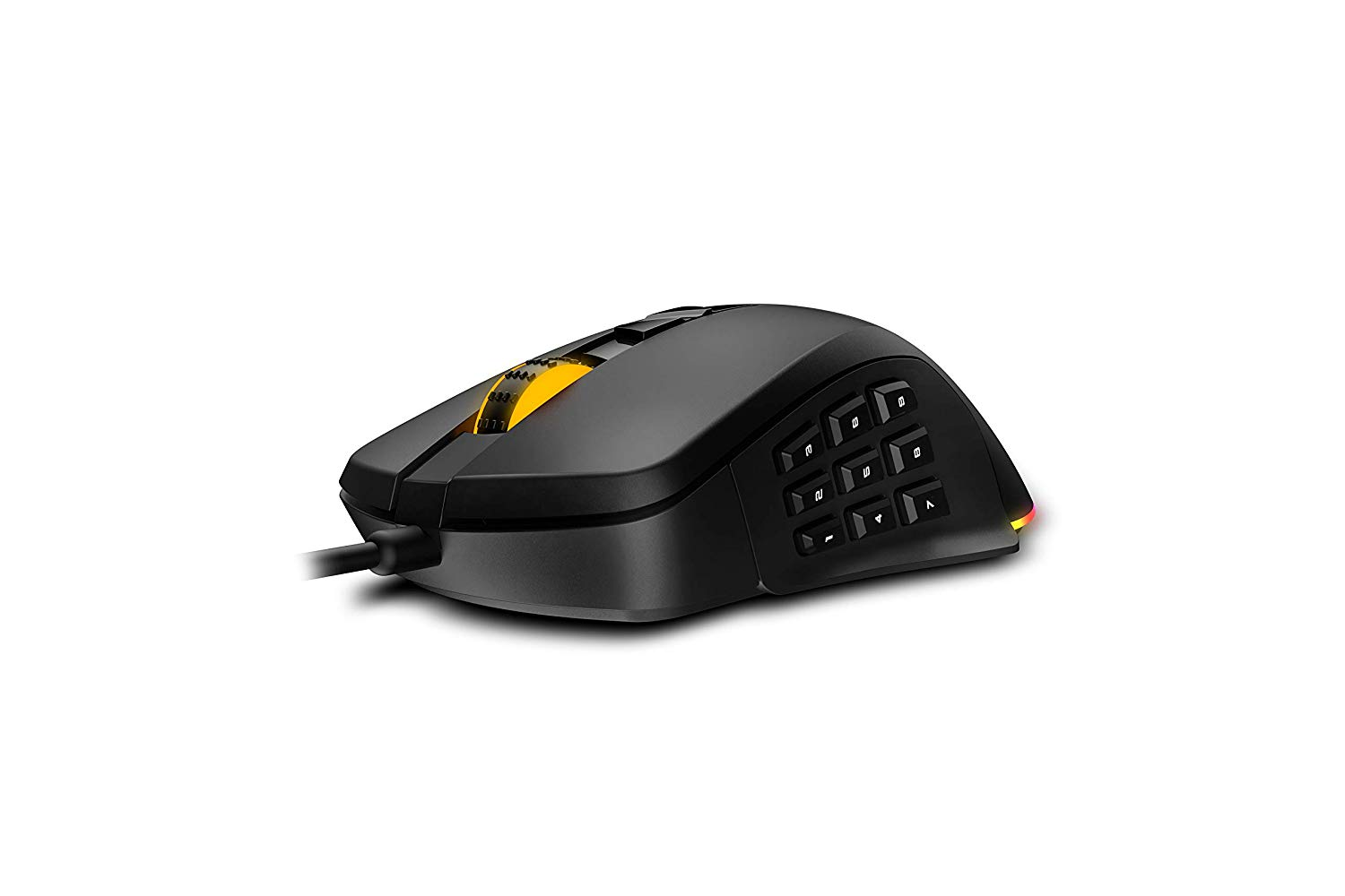 Ratón gaming - Krom KAMMO MMO Modular, 5000 DPI, RGB, Negro