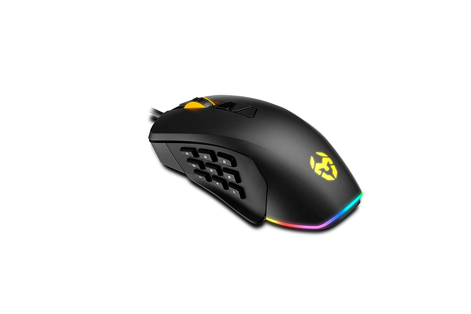 Ratón gaming - Krom KAMMO MMO Modular, 5000 DPI, RGB, Negro