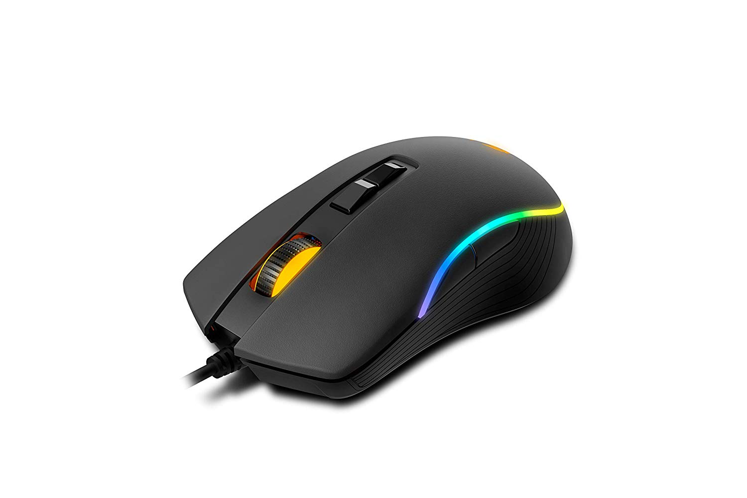 Ratón gaming - Krom KANE - RGB Óptico, 4000 DPI, Negro