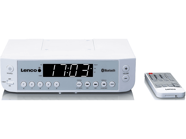LENCO Keukenradio FM Bluetooth Wit (KCR-100WH)