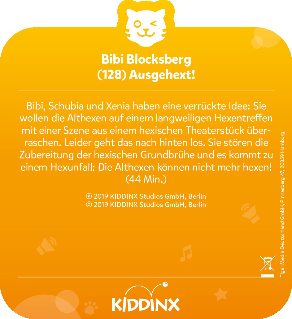 Bibi Blocksberg (128) Ausgehext! Hörspielcover mit Text über Hexen.