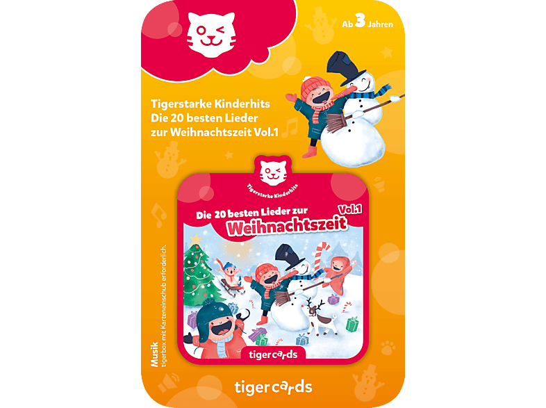 TIGERMEDIA Tigercard - Tigerstarke Kinderhits - Die 20 besten Lieder zur Weihnachtszeit Vol.1 Tigercard, Mehrfarbig