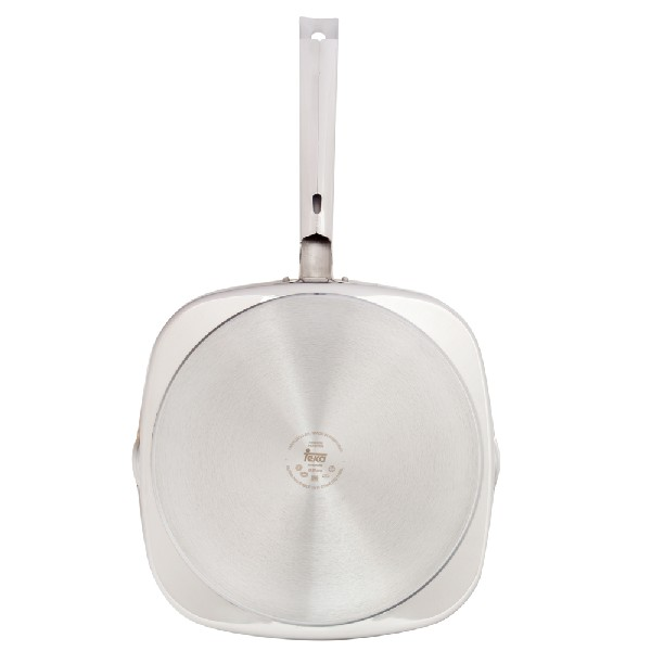 Sartén - Teka Grill Cuadrado Antiadherente, 27 cm, Antiadherente, Inox