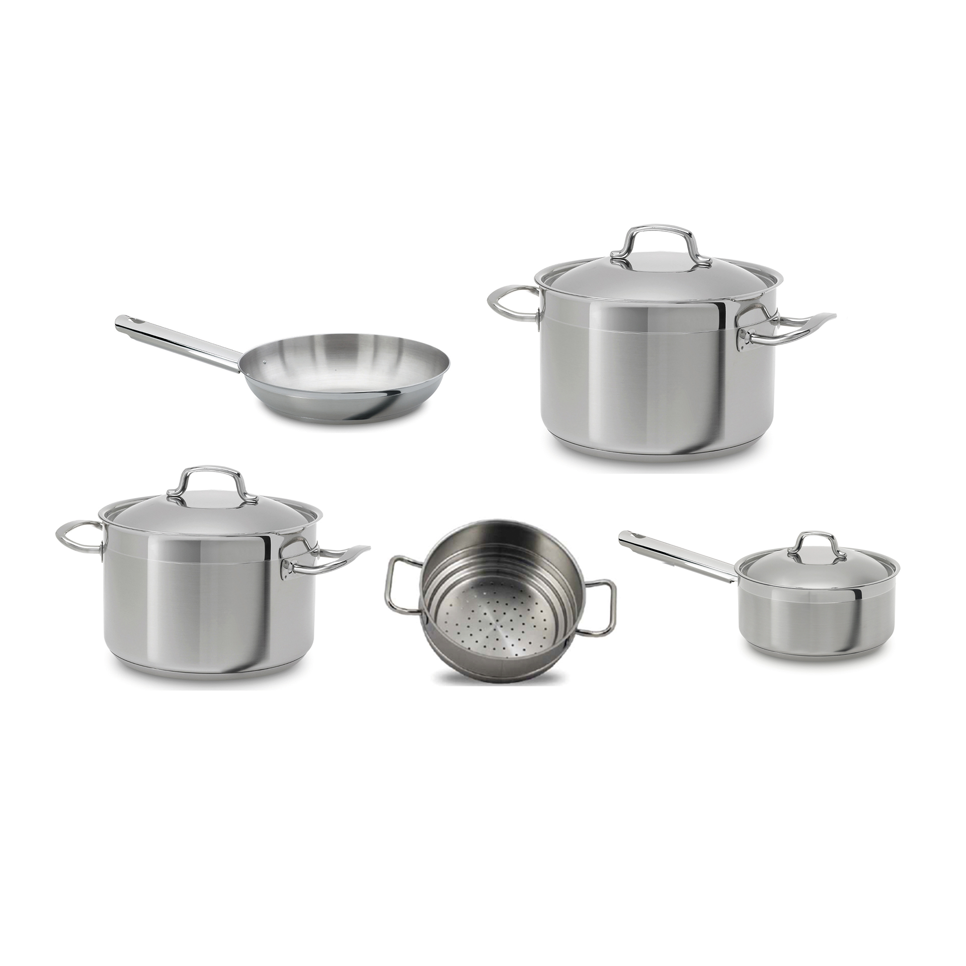 Batería de cocina - Teka Set 7 Piezas: 2 Cazuelas 24 y 20cm + Sartén 26cm + Olla 24cm + Cazo 16cm